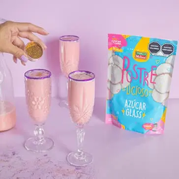 Limonada rosa con glitter