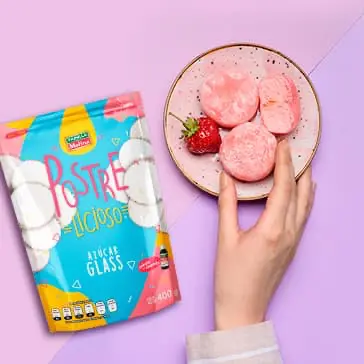 Mochi de fresas con crema en micro