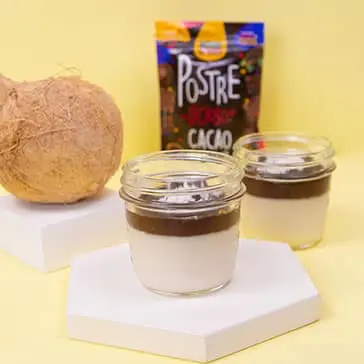 Natilla de coco y chocolate