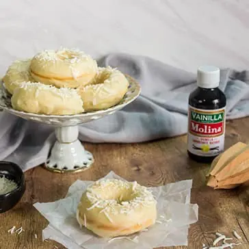 Donitas de coco con glaseado de limón