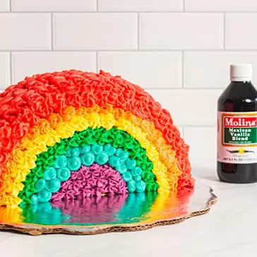 Pastel de arcoíris 3d