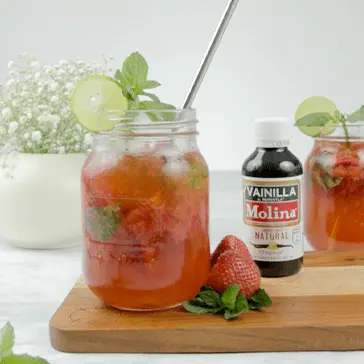 Mojito de fresa con vainilla molina