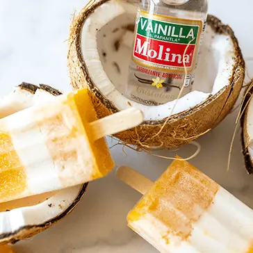 Paletas de mango y coco